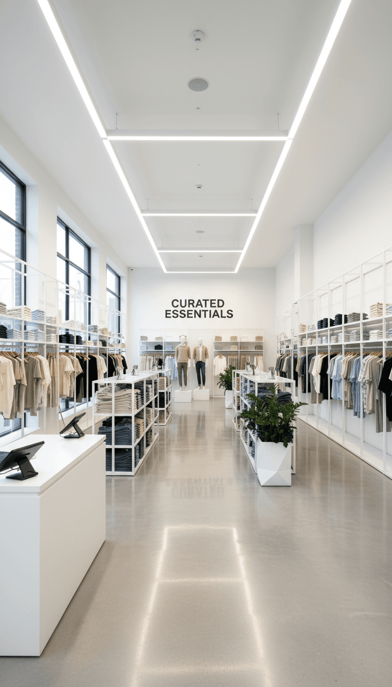 Sparkling clean retail store with organized displays